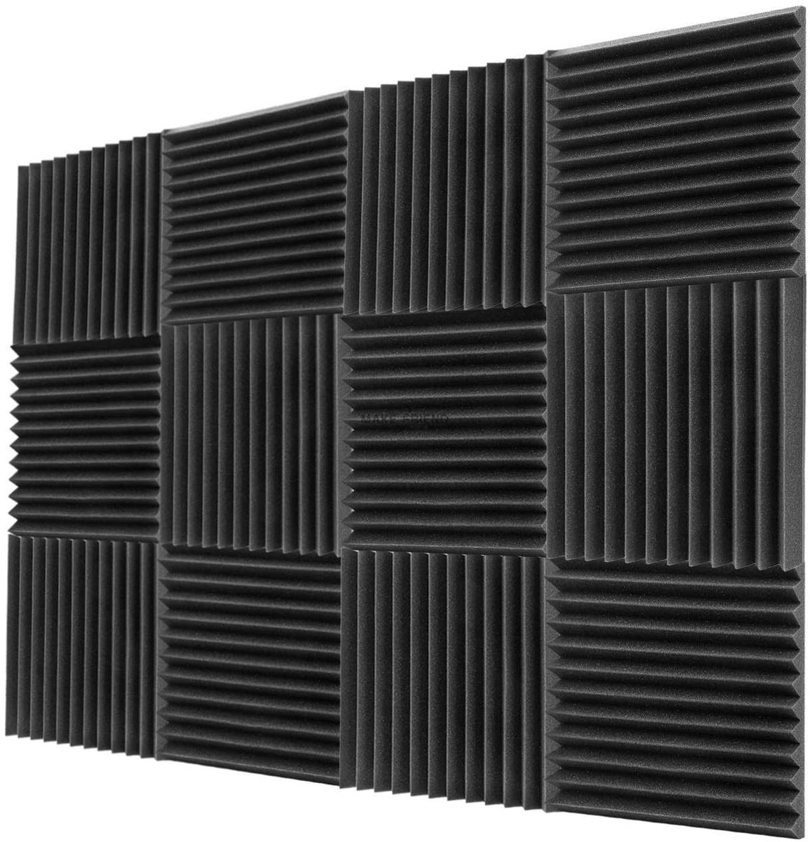 12/24/48 Pcs 30x30x2.5cm Studio Acoustic Foam Panels Sound Proof Insulation