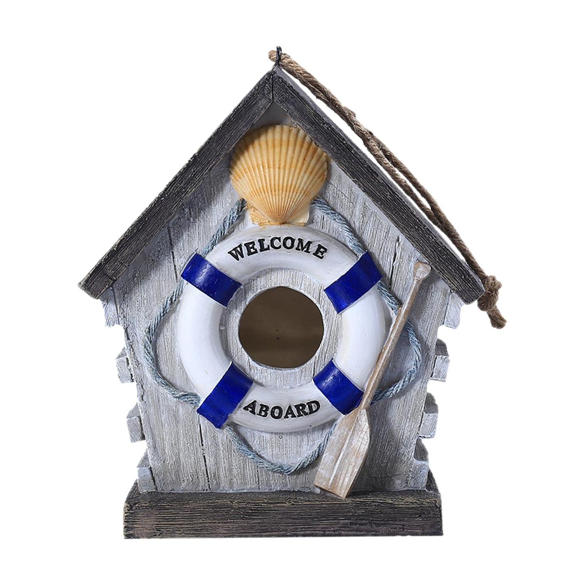 Hanging Bird House Decorative Cute Cage for Bird Outdoor Resin Bird House Hanging Nest Ornament Bird Box Figurine For Cockatoo Macaw Parakeet Finches