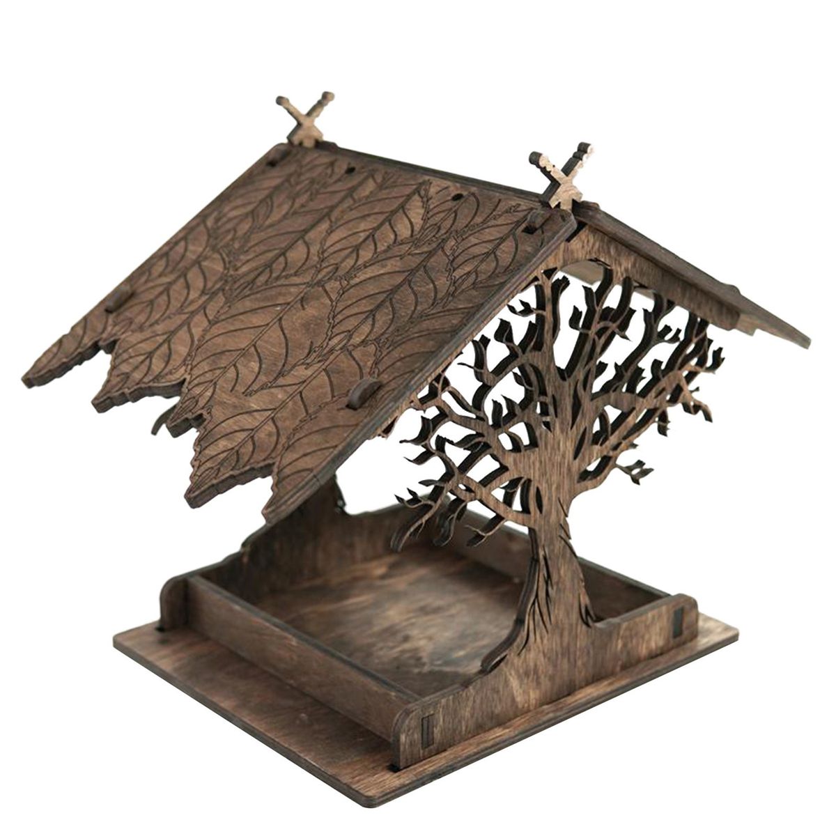 New Style Wooden Bird Feeder Small Size Outdoor Emulational