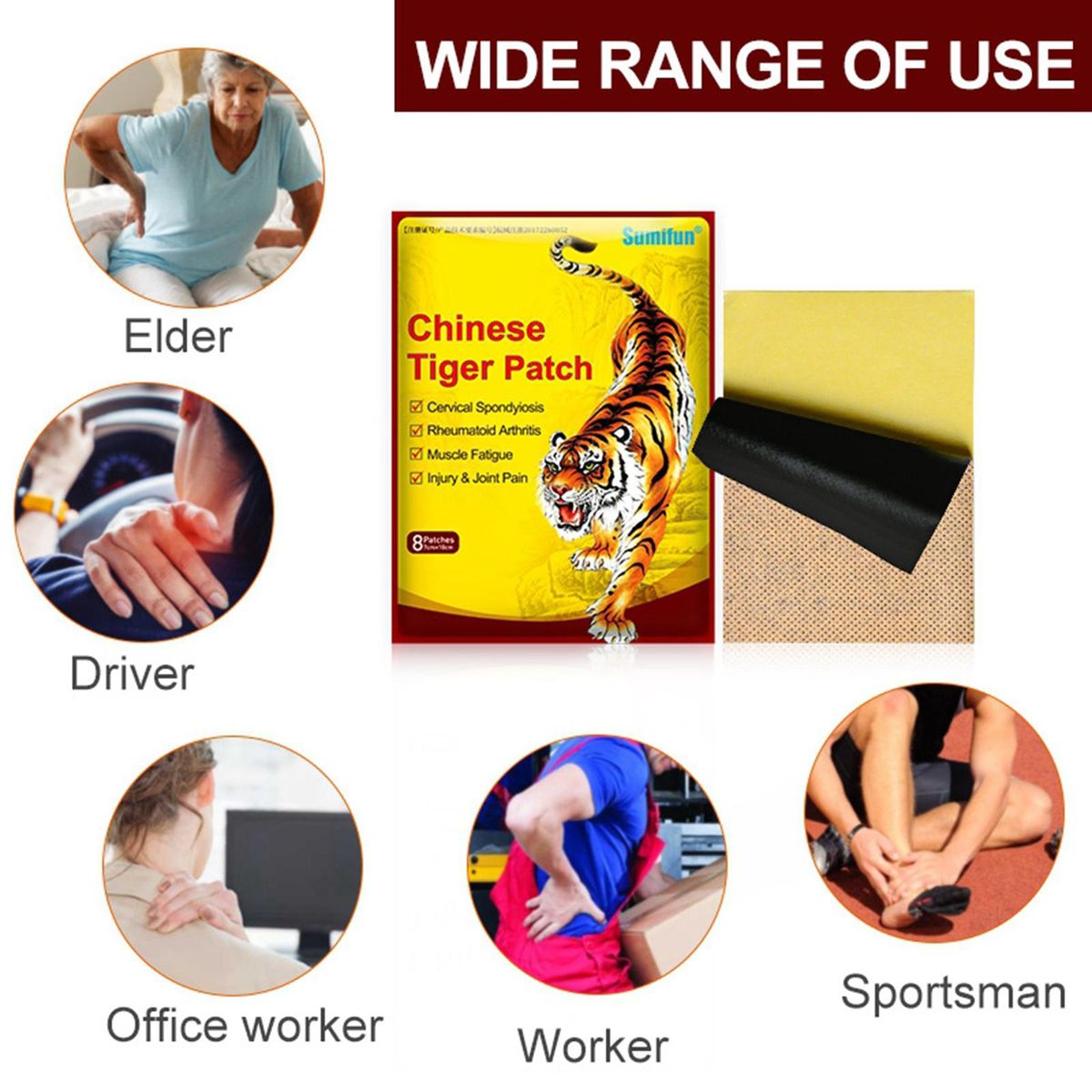 8pcs Tiger Balm Patches Joint Neck Plaster Pain Relieving Patch