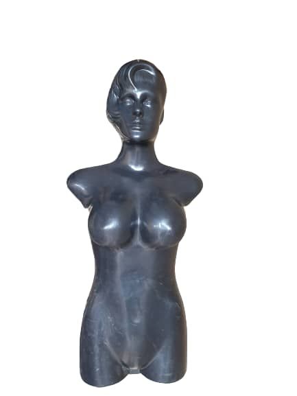 Backless Plastic Female Mannequin With Head - Black