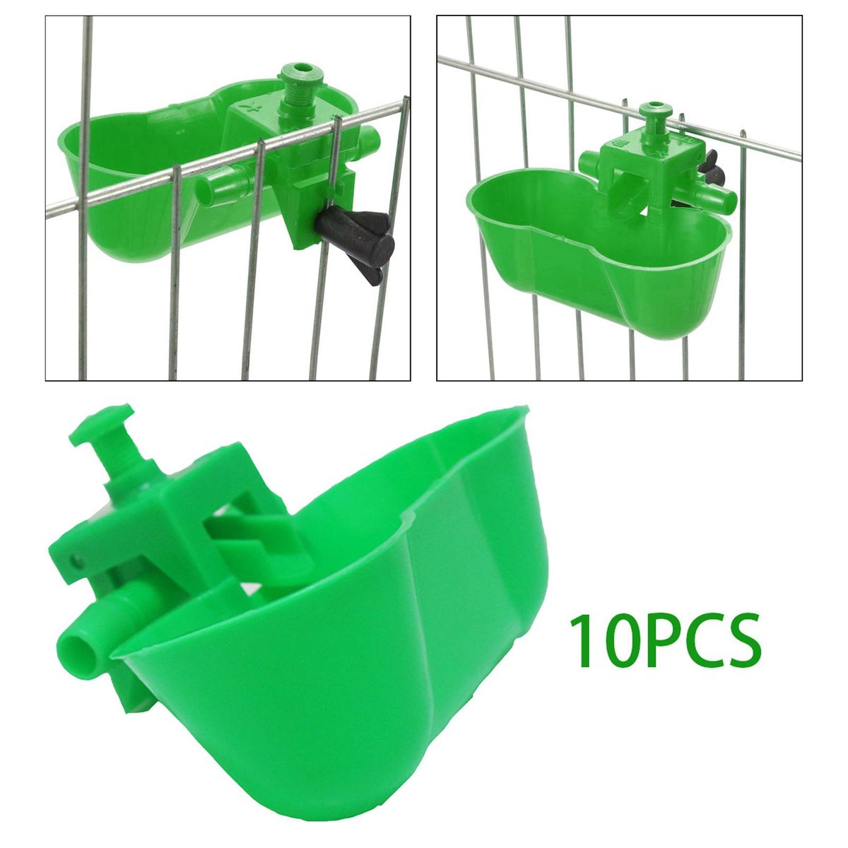 10 Pieces Chicken Drinkers Waterers Cups For  Green