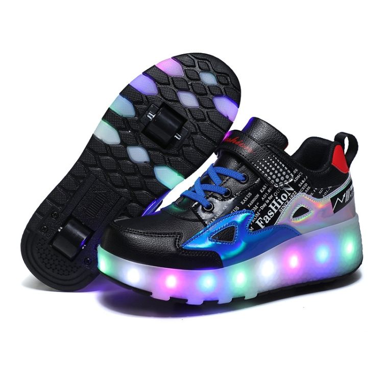 E68 Light Wheel Children Skating Shoes, Size: 34