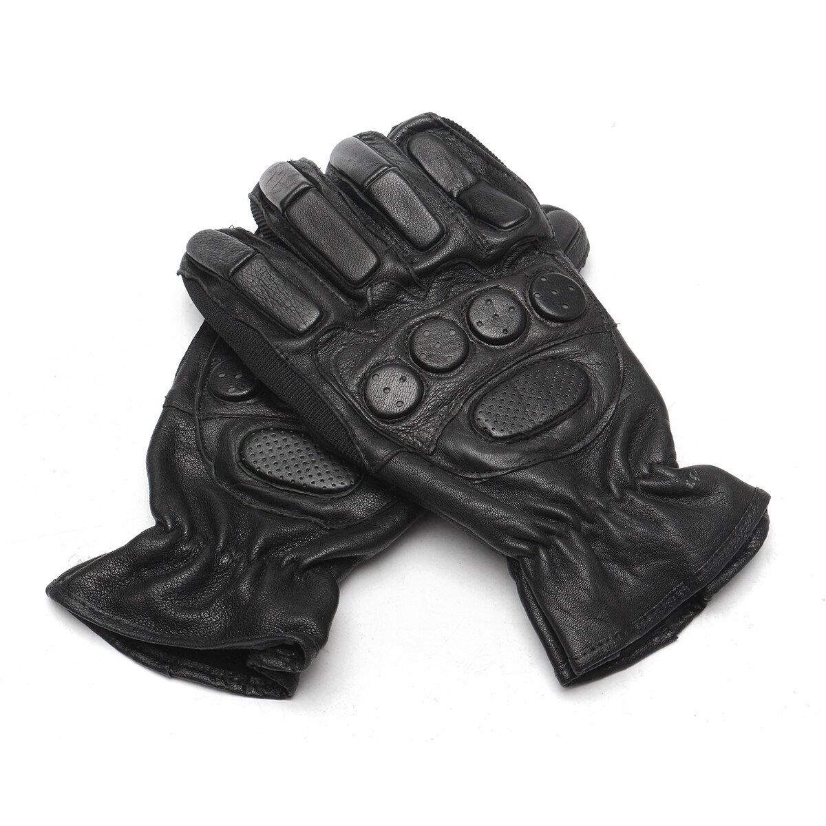 1 Pair Leather Motorbike Motorcycle Biker Full Finger Winter Protection