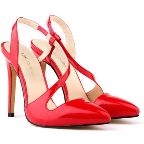 Ladies Red High-heeled Pointed Pattern Women's Sandals