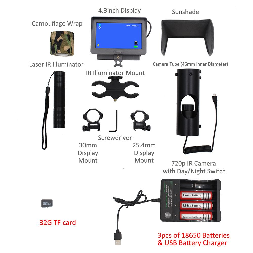 Day Night Vision Scope With Hunting Camera 4.3
