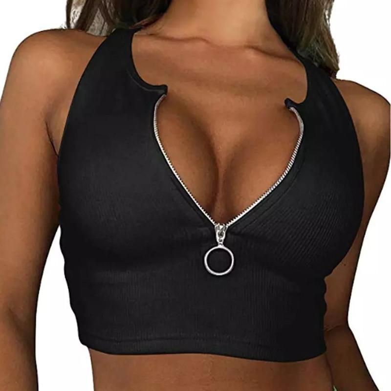 Short Top for Women Sexy Casual Sleeveless T-Shirts Basic Sleeveless T-Shirt Solid Color T-Shirt