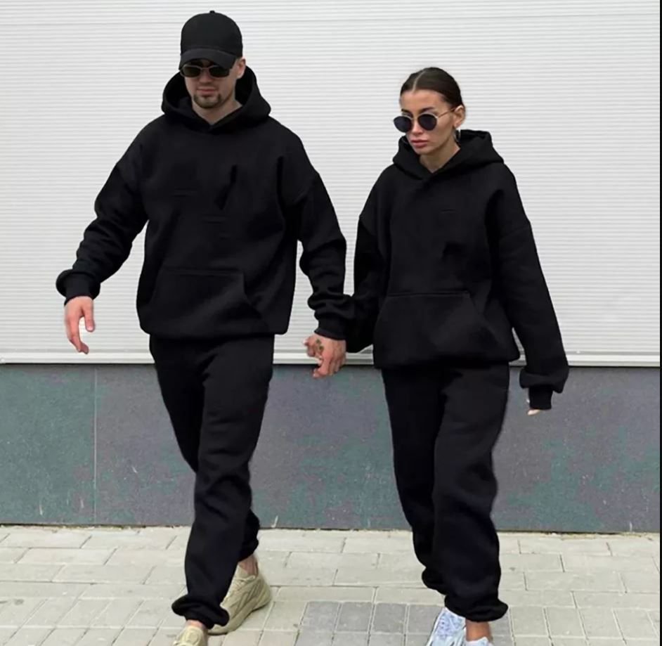 Sweatshirt Hoodie Joggers Couple Long Sleeve Valentine Jumpsuit Sweatpants Pyjamas 2 In 1