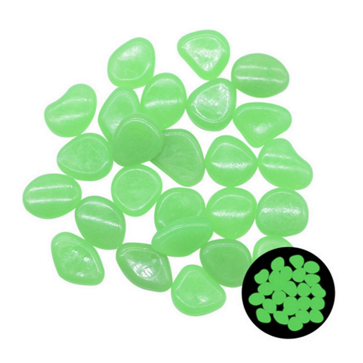Glow Luminous  Pebbles Decor Gravel Rocks For Outdoor Green