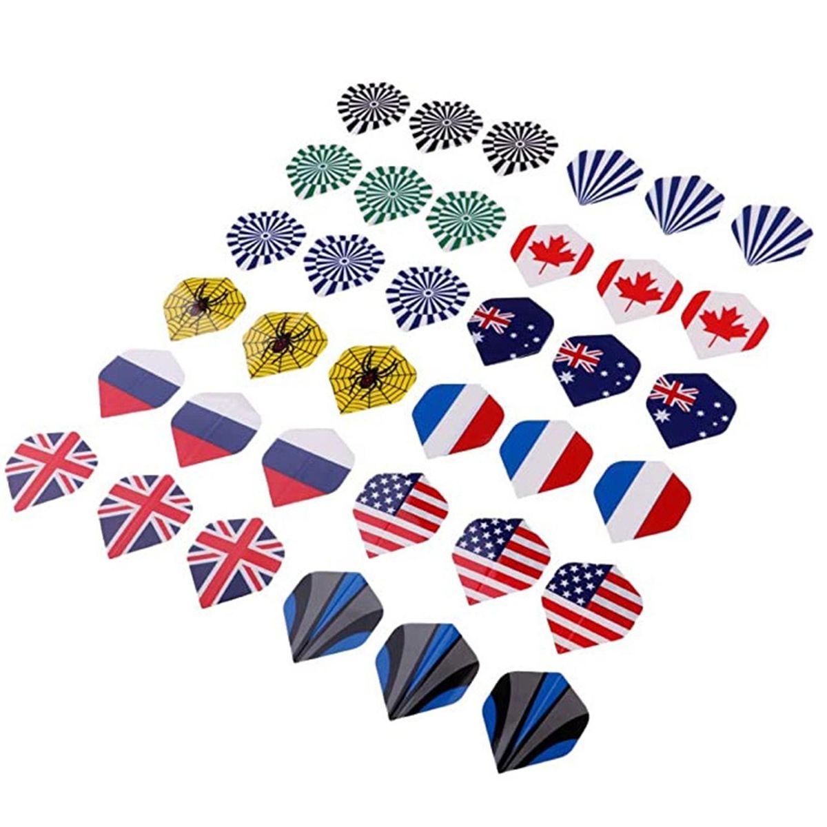 36Pcs Dart Wings Combination of Mixed Flag Dart Tails