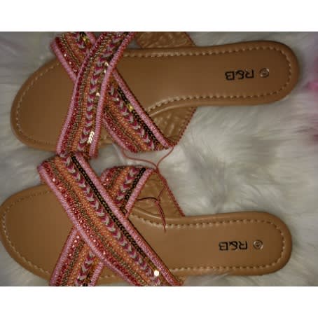 Sequined Coral Sandal