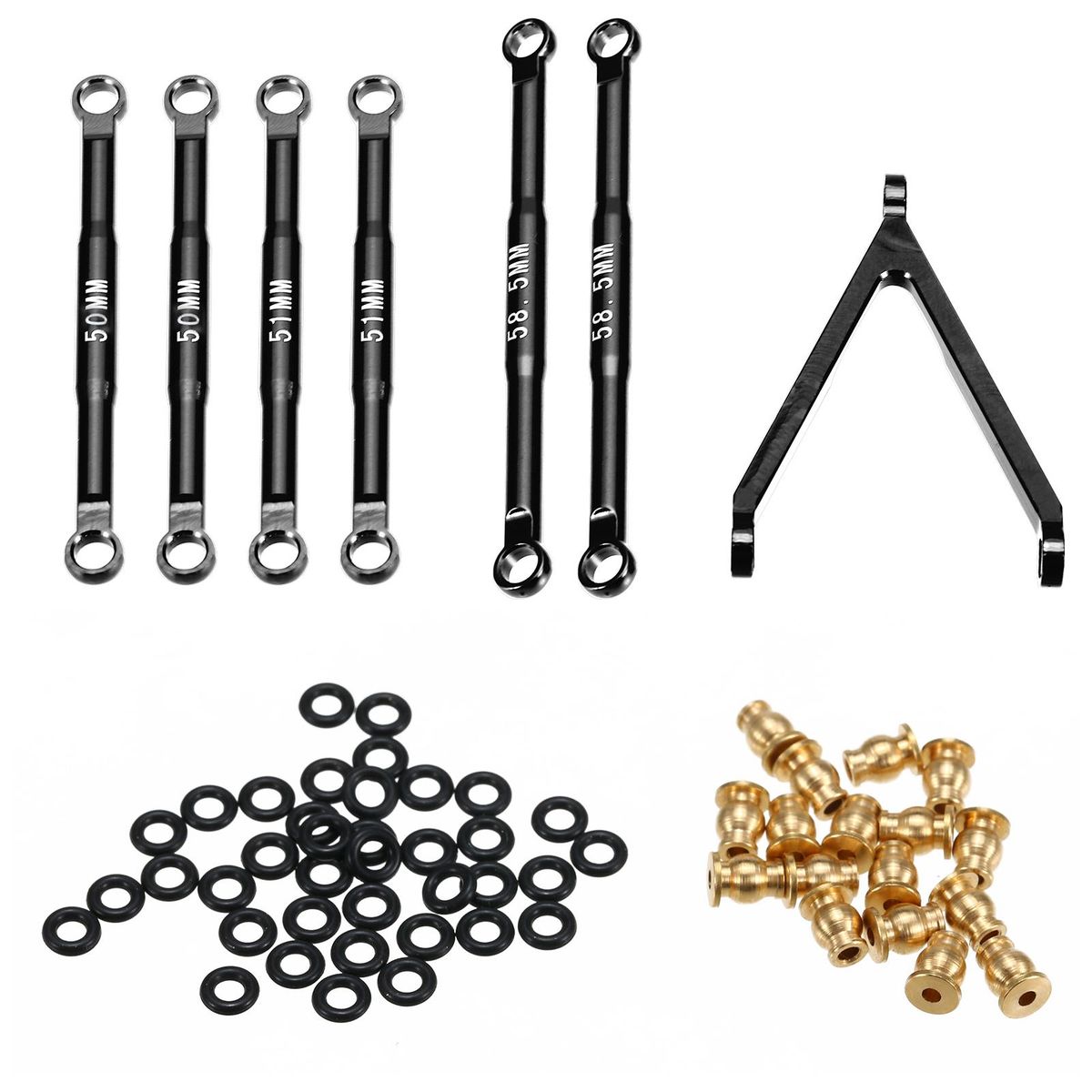 Aluminum Alloy Linkages Pull Rod Link Linkage Set for 1/24 Axial SCX24 AXI90081 AXI00001 AXI00002 RC Car Upgrade Parts
