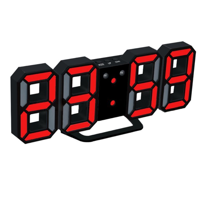 Alarm Home. Morden Watch Night Table Wall Light Desk LED Durable Clock Lamp For Digital 3D