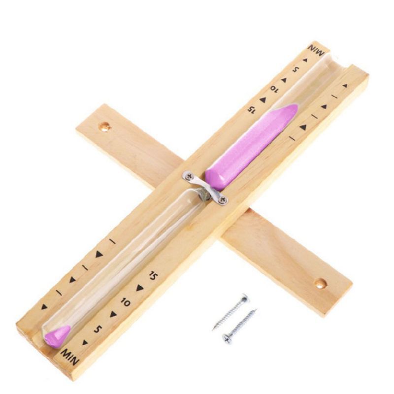 Wooden Sauna Hourglass Wall Mounted Rotating 15mins Sandglass Clock Timer