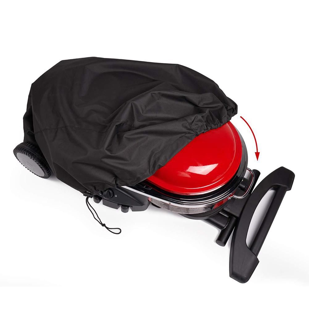 Black Waterproof BBQ Cover Round Heavy Duty BBQ Grill Cover Weber Rain Barbacoa Anti Dust Rain Gas Charcoal Electric Barbeque