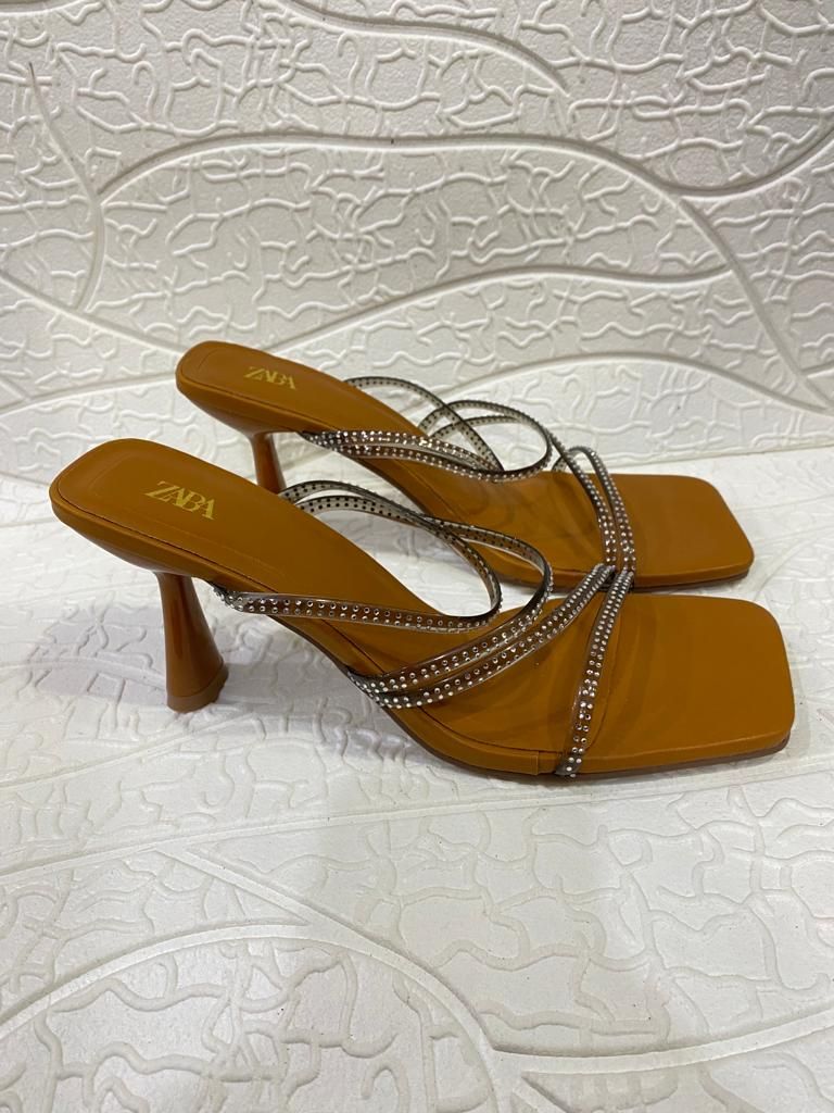 Brown Classic High Heel Slipper