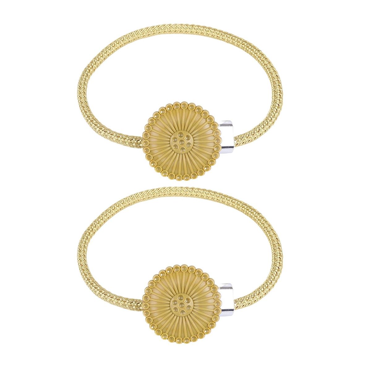 2Pcs Drapery Tiebacks Ferris Wheel Curtain Straps Golden