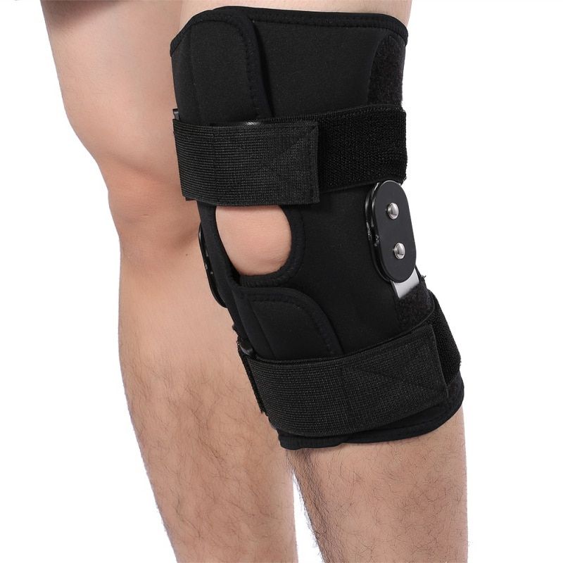 Adjustable Knee Brace Leg Compression Sleeve Hole Hinge