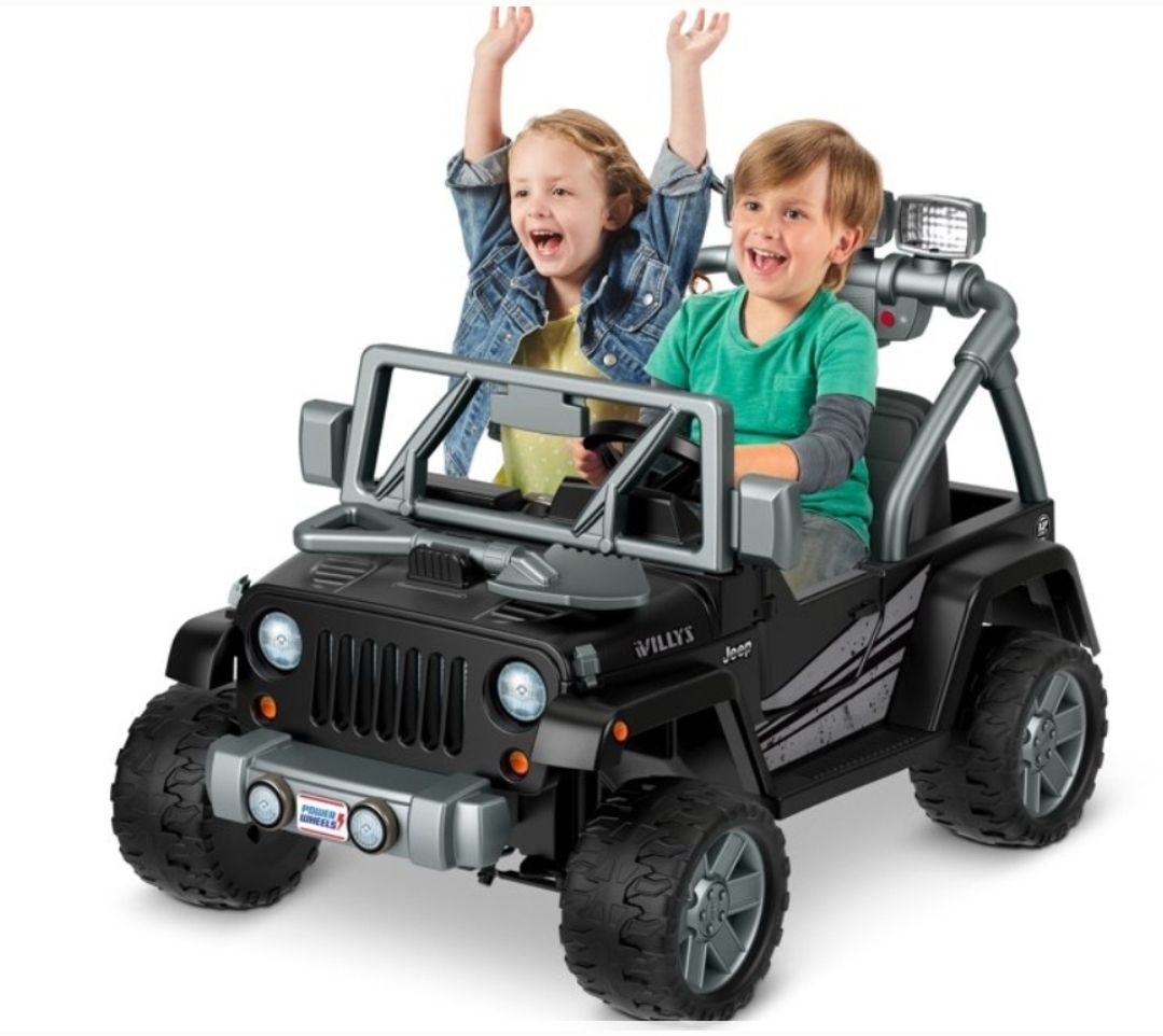 Power Wheels Jeep Wrangler Willys Black Ride On 12V Vehicle