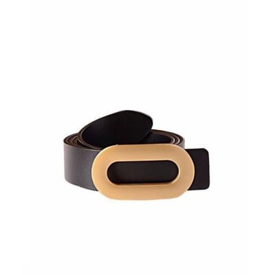 Ornament Leather Belt - Black