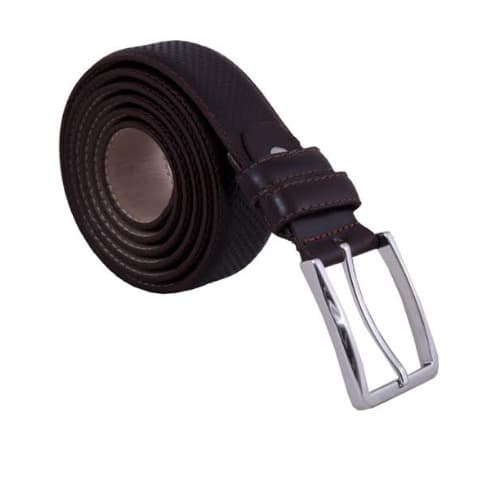 Crinkled Leather Belt MB-4173 - Coffee Brown