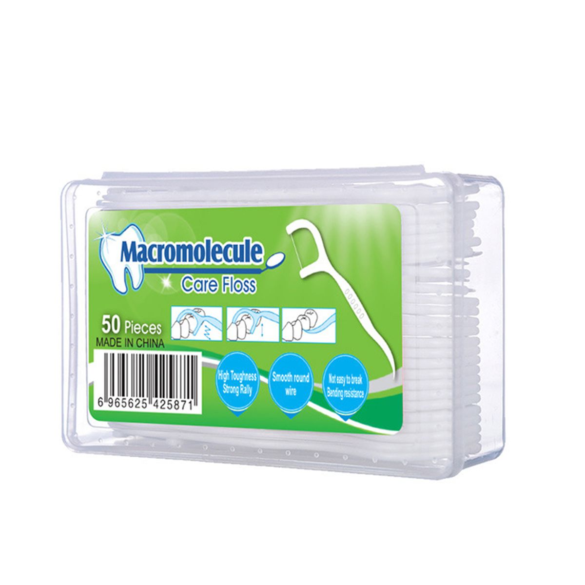 50pcs Toothpick 2-In-1 Dental Floss Picks High Toughness