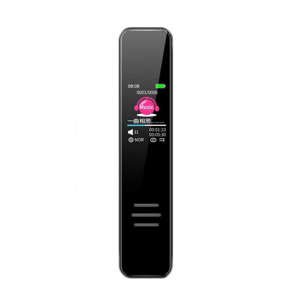 Smart Digital Voice MP3 Player Dual Mi Rophone Re Ording Pen-black-16GB
