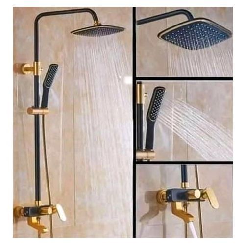 Black And Gold Standing Shower
