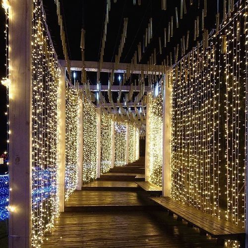 300Bulbs LED Curtain Icicle String Lights Warmwhite