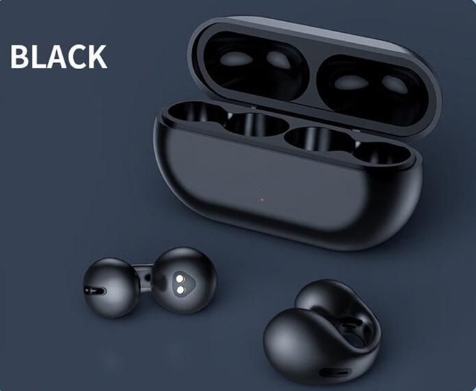 Bluetooth noise reduction headphones, bone conduction headphones, clip-on black headphones