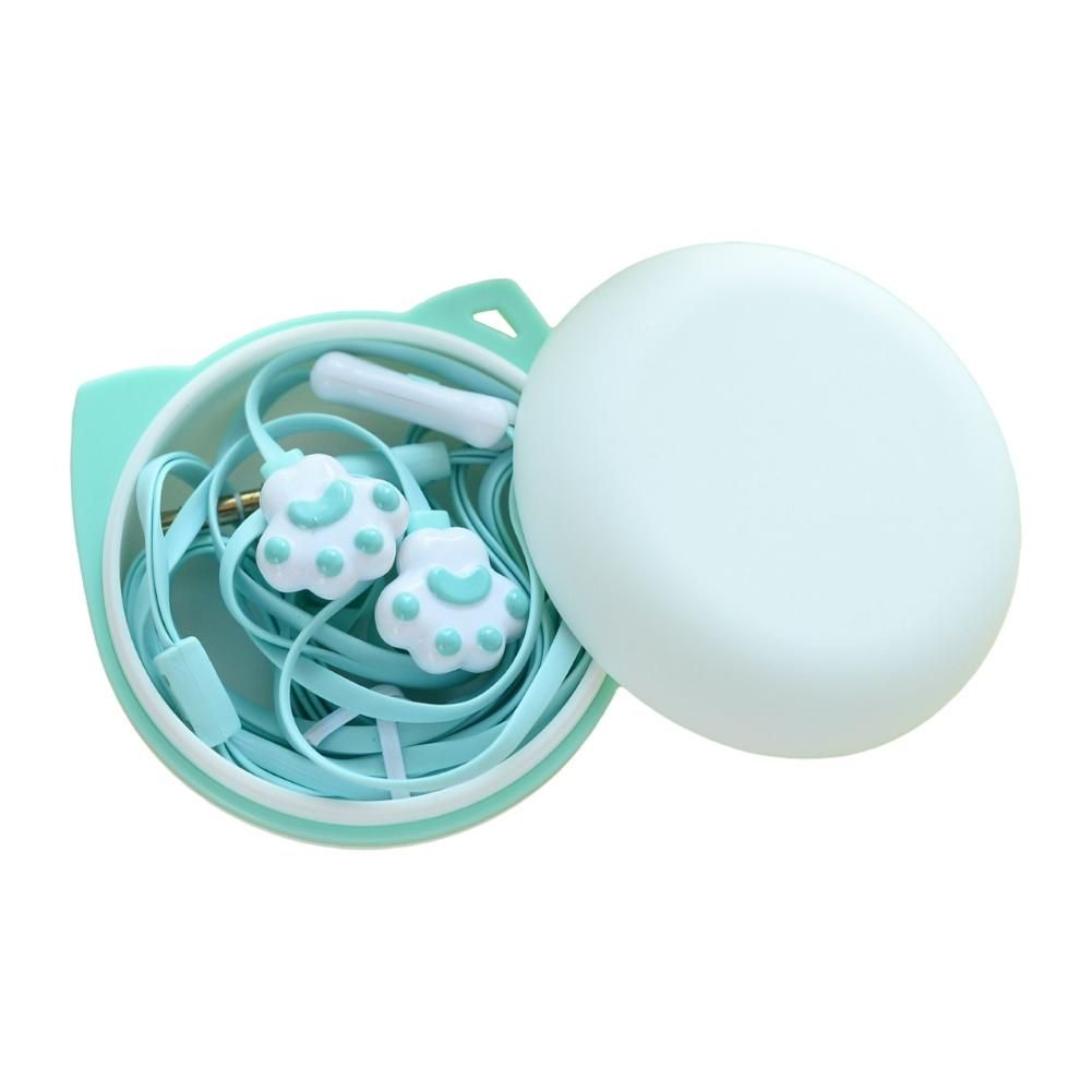 Portable Cartoon Cute Cat Claw 3.5mm Jack Wired In-ear-Blue