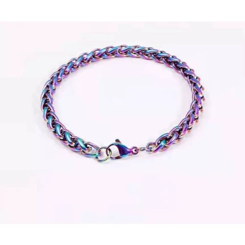 Men's Cuban  Punk Link Chain Bracelet - Rainbow
