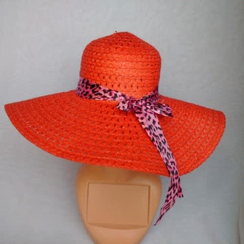 Ladies Net Beach Hat - Red