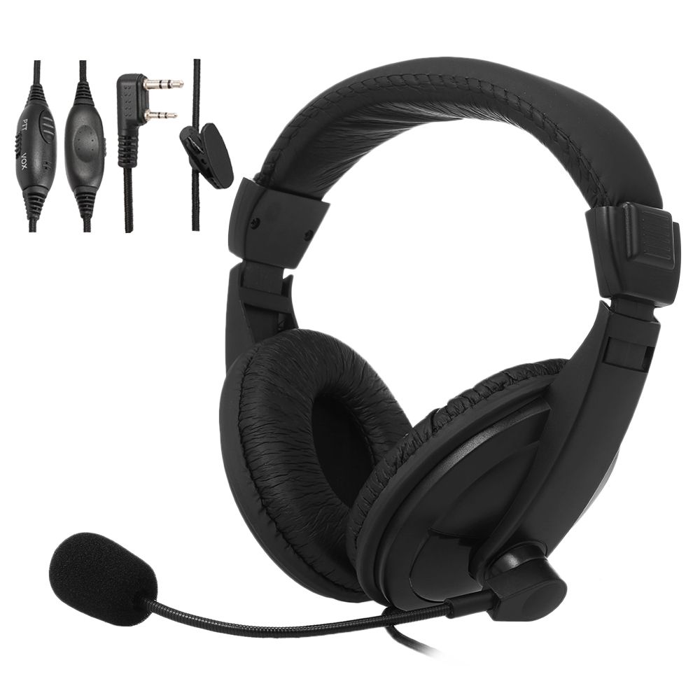 PTT VOX Earpiece With Microphone Walkie Talkie Headset Over