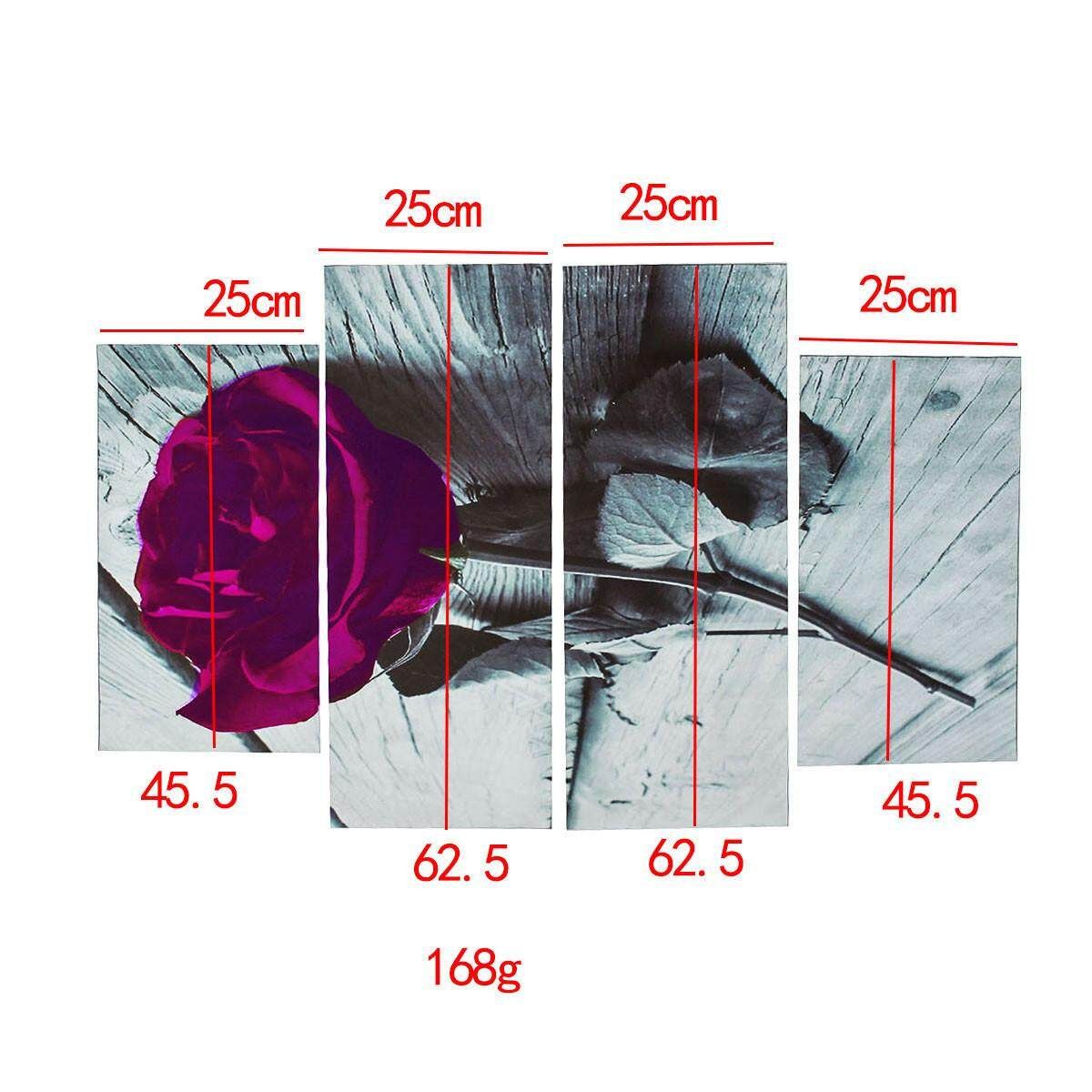 Plum Purple Rose Floral Canvas Black White Wall Art Picture Wide XL Flower Gift