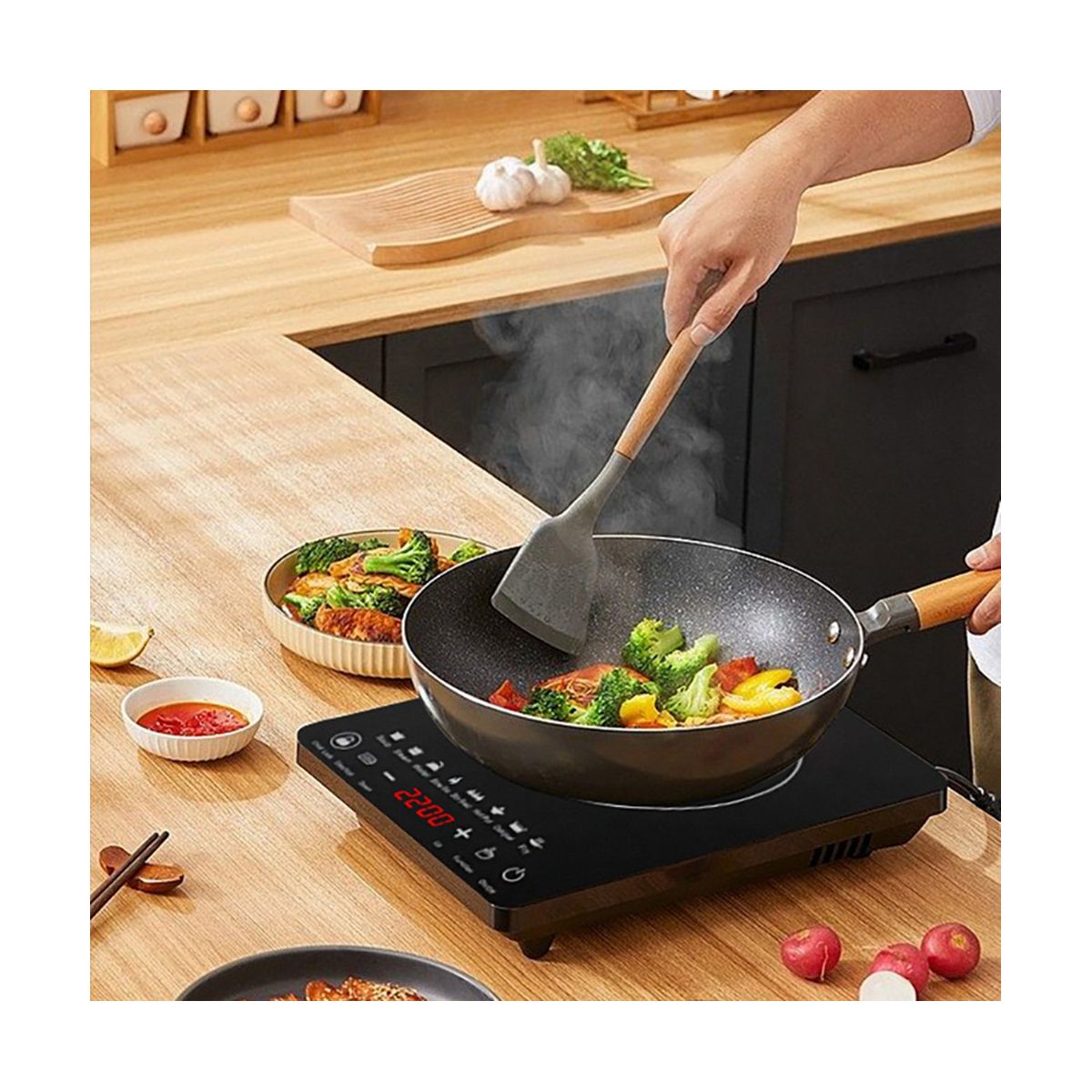 Portable Induction Cooktop 8Temp Touch Burner Cooker HotPlate EU PLug