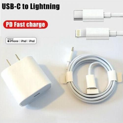 20W Fast Type -C Iphone Charger Head AND CORD TYPE C Adapter For IPhone 12/13/14 Pro Max