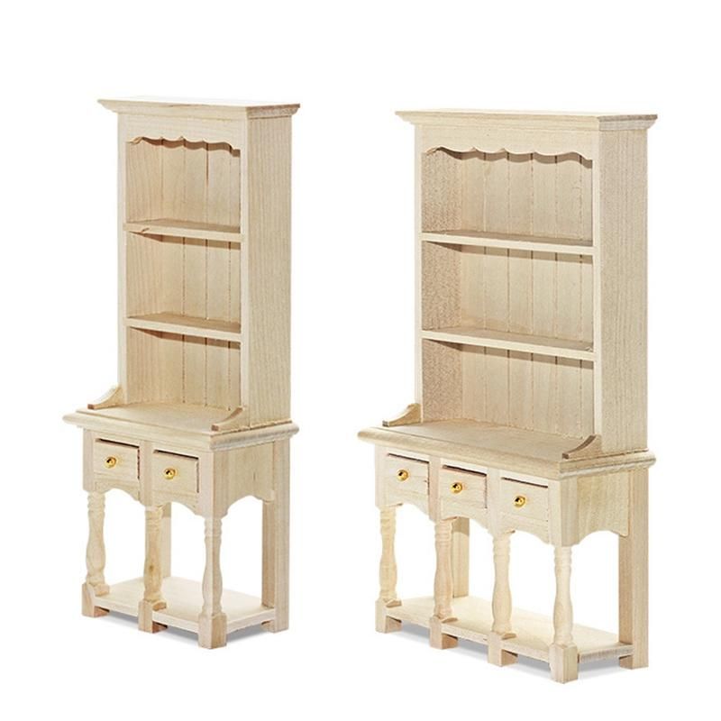 1/12 Dollhouse Miniature Furniture Bookcase Living Room Kitchen Model Cabinet Shelf Storage Cabinets A