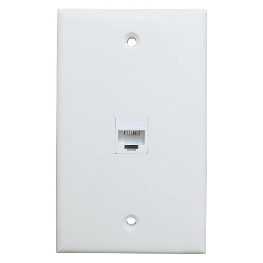 Multicolor 1-Pack 1-Port Ethernet Wall Plate, Keystone Jack Wall Plate with RJ45 Keystone Female to Female Inline Coupler Insert