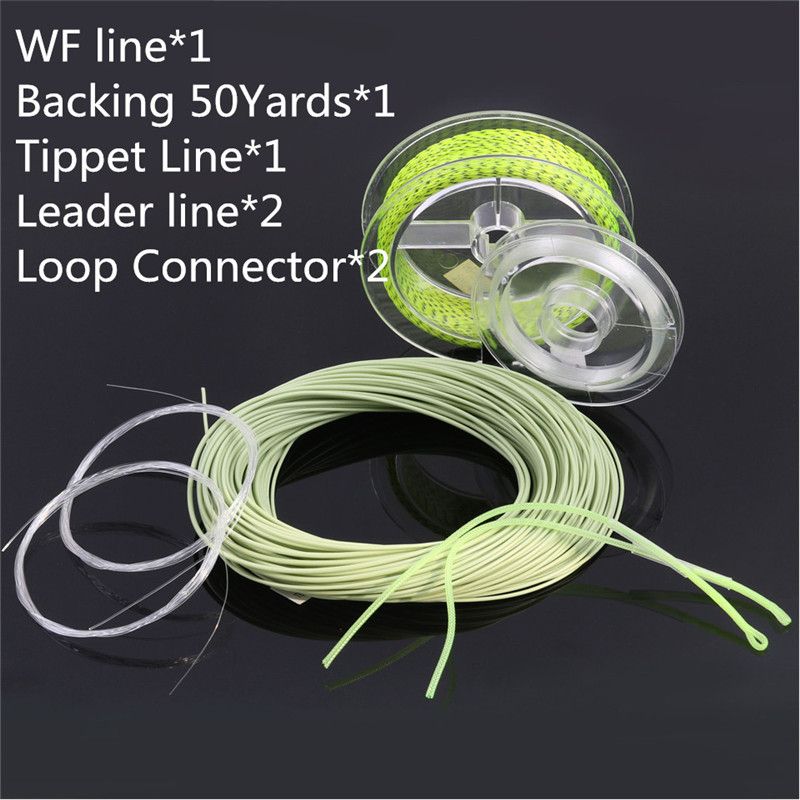 2wt/3wt/4wt/5wt/6wt/7wt/8wt Fly Fishing Line Combo 100FT (Main Line,Backing,Leader,Loop,Tippet) Fly Line Combo