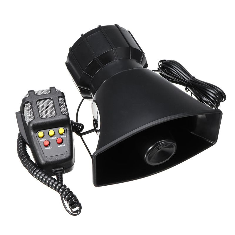Mic PA System Emergency Amplifier Hooter 12V 100W Police Siren Air Horn Megaphone Tone