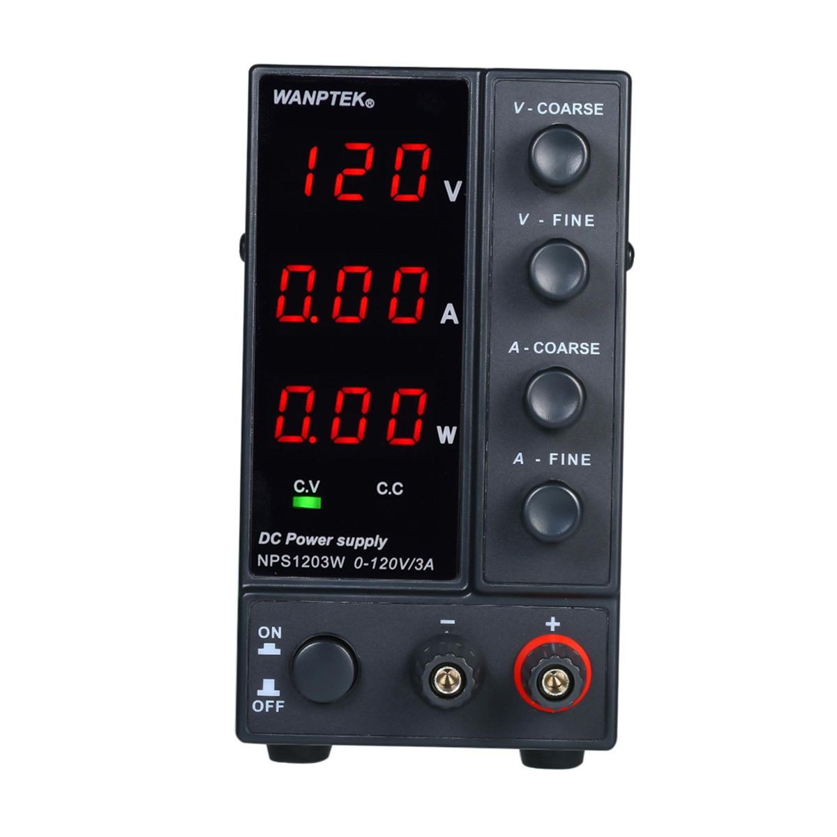 wanptek NPS1203W 0-120V 0-3A Switching DC Power Supply 3 Digits Display LED High Precision Adjustable Mini Power Supply AC 115V/230V 50/60Hz Voltage & Current Regulated Dual Output