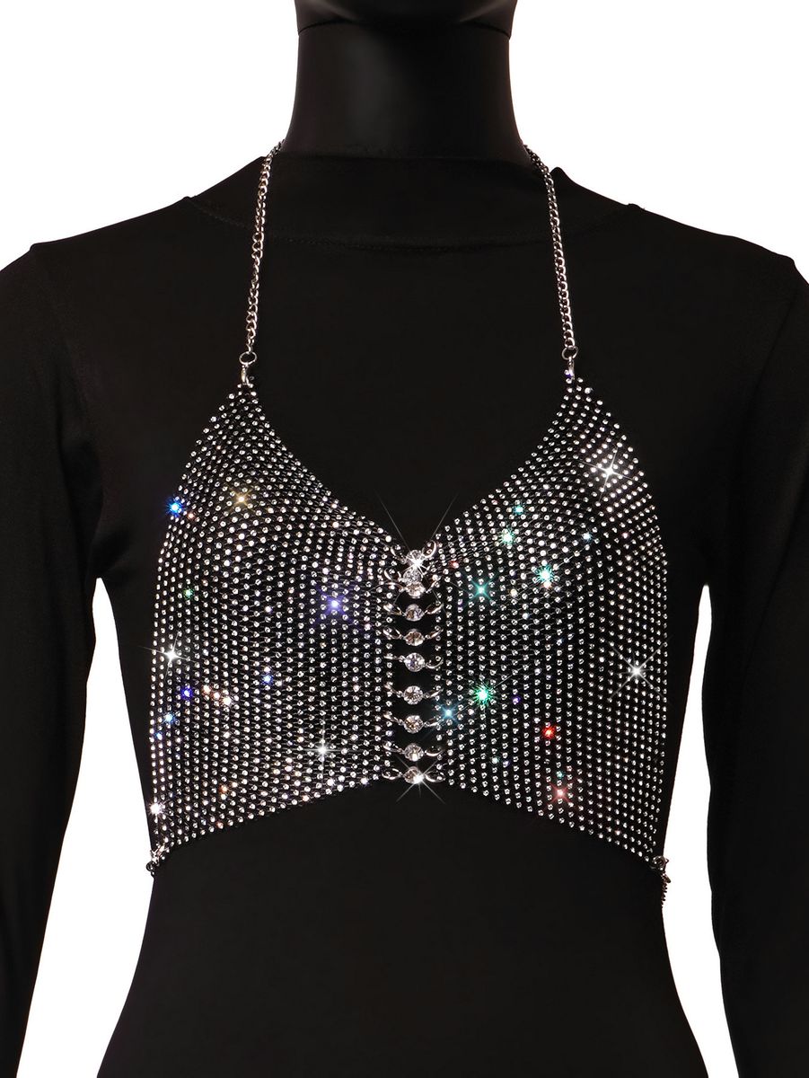 New Slim-fit Backless European And American Rhinestone Camisole Vest