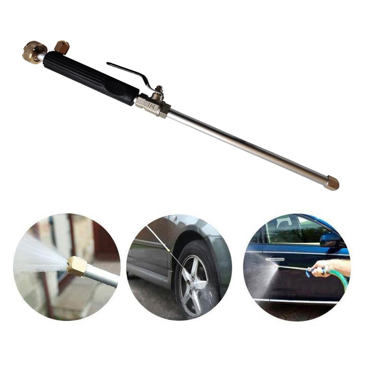 Durable High Pressure Washers Lances   Nozzles For Car Washer Black