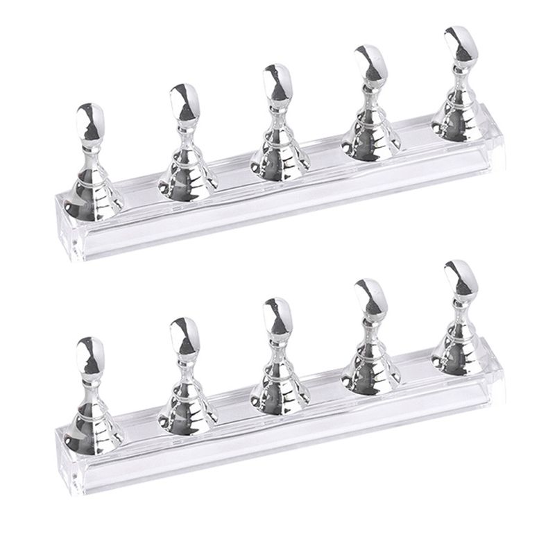 2 PCS Nail Art Holder Nail Sheet Acrylic Base Practice Stand