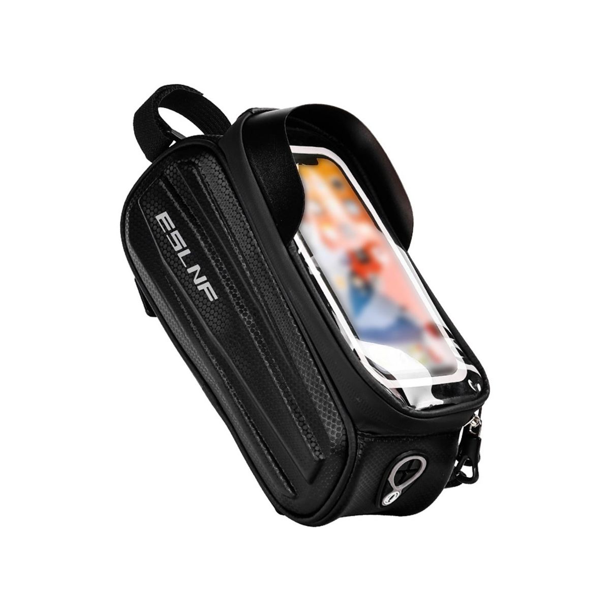 Waterproof Zipper Bag Waterproof Touch Screen Bike Bag for Phone Black