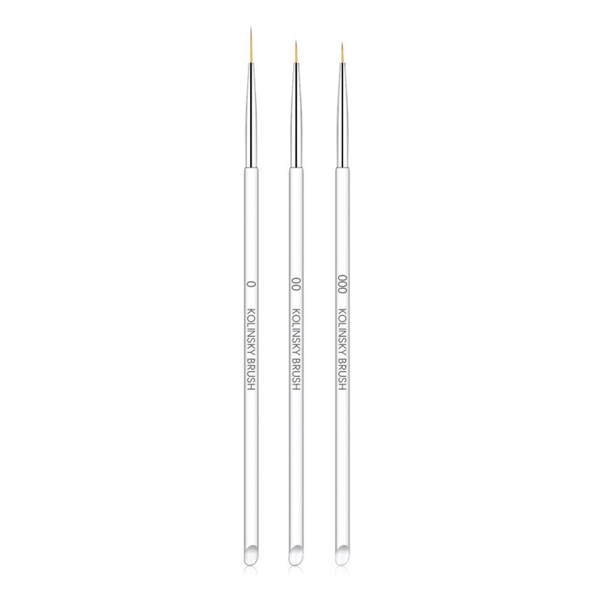 3pcs Nail Art Brushes Set Liner Brush For Long Lines, Details, Fine Designs UV Painting Pen Drawing Tool Set