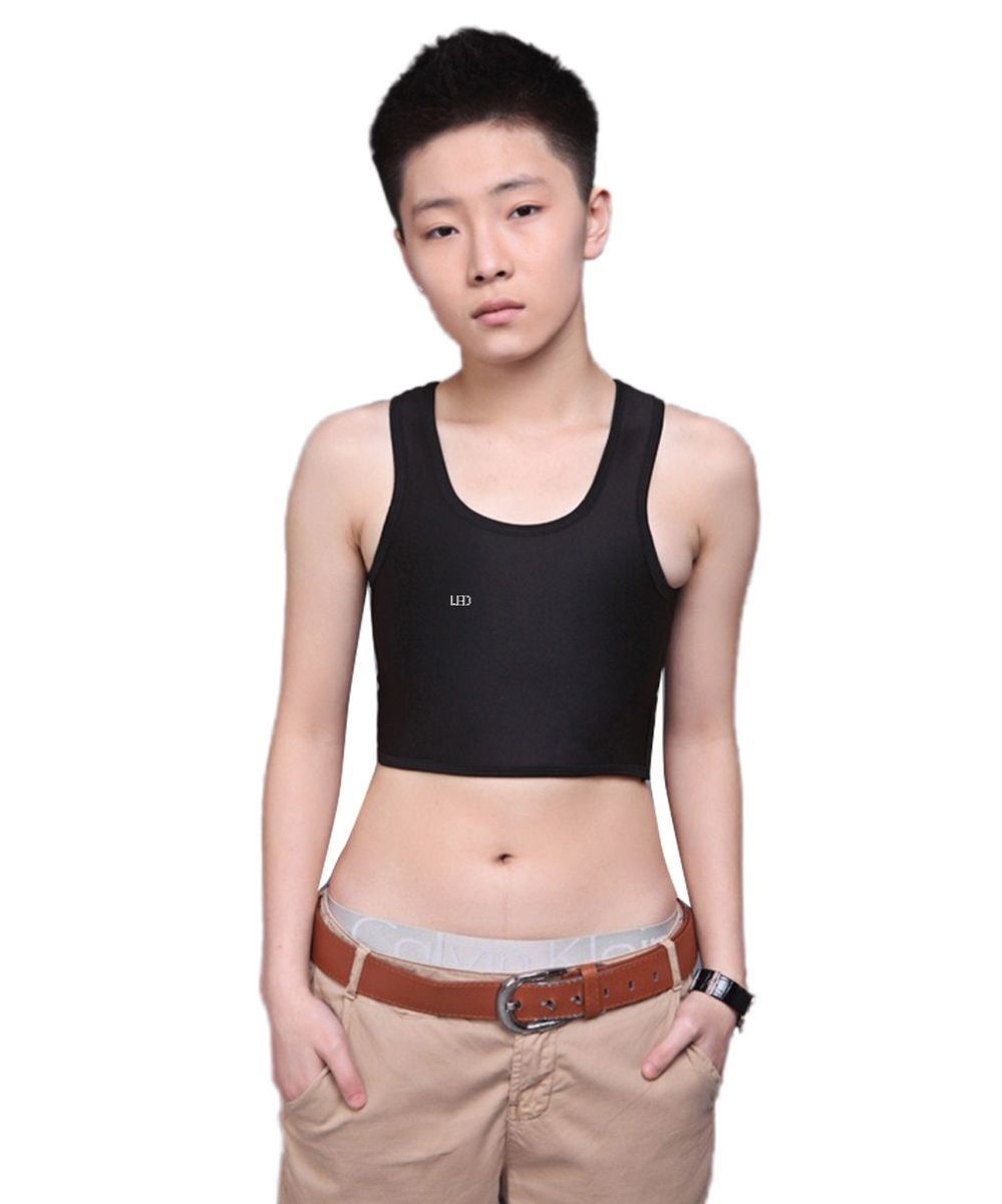 US  Tomboy Casual Buckle Short Chest Breast Binder Trans Body Vest