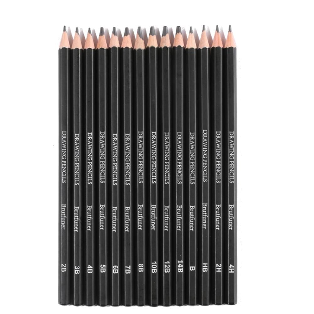 Brutfuner Drawing Pencil Professional Set Sketch Coloring Pens Art Set B14 B12 B10 B8 B7 B6 B5 B4 B3 B2 B HB 4H 2H for Beginners