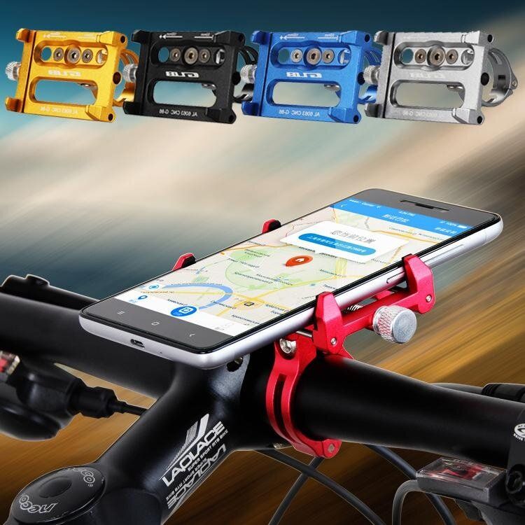 Solid Metal Bike Bicycle Motorcycle Handle Phone Mount Holder For CellPhone GPS Blue (blue)